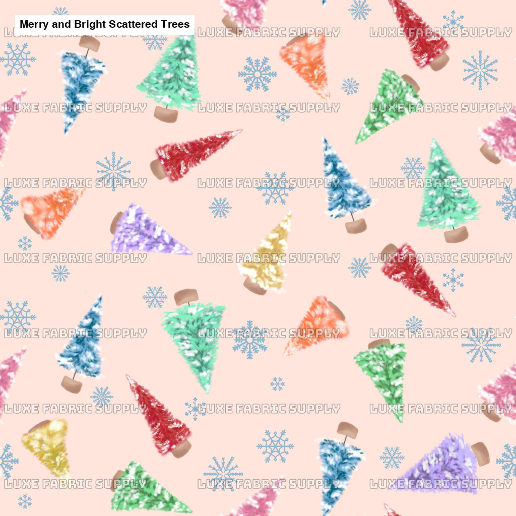 Merry And Bright Scattered Trees Coral Lfs Catalog