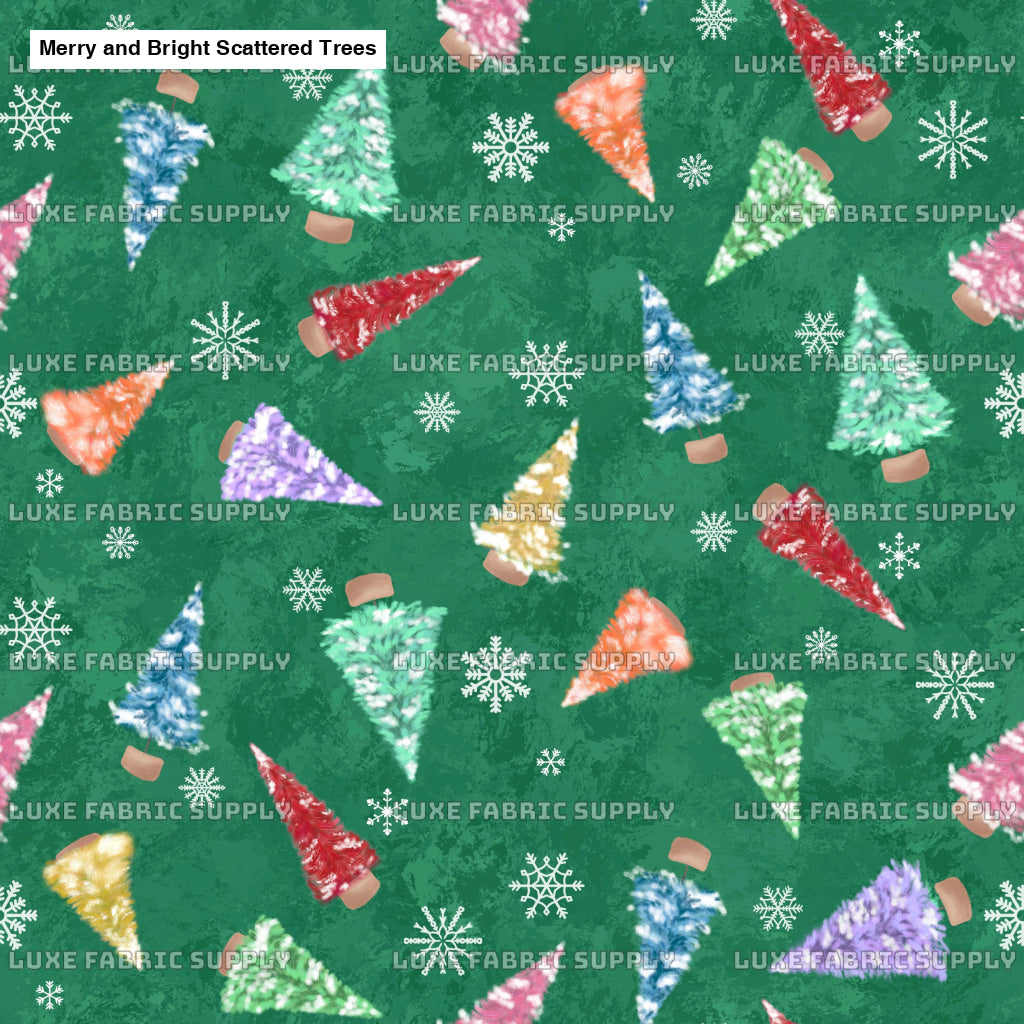 Merry And Bright Scattered Trees Green Lfs Catalog