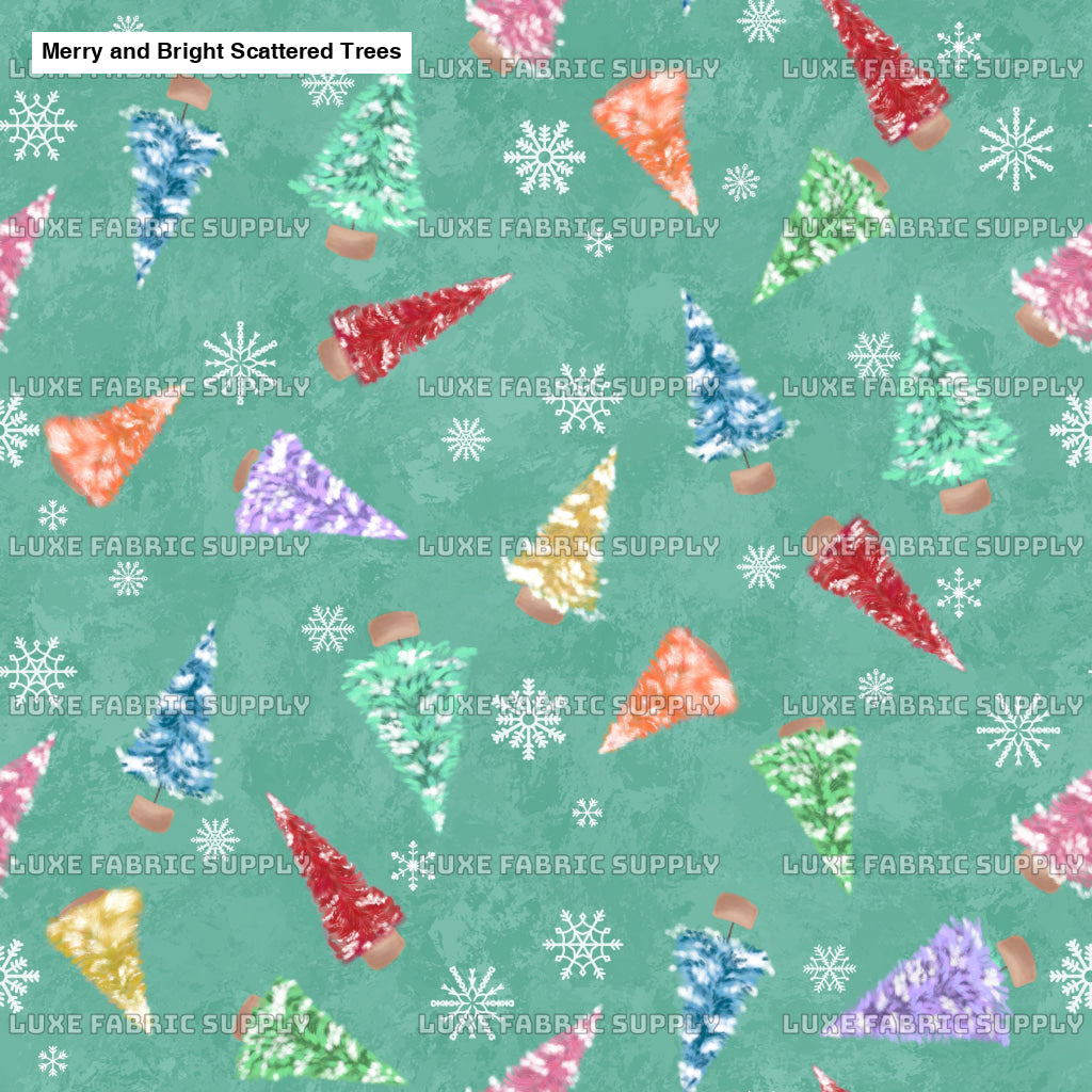 Merry And Bright Scattered Trees Light Green Lfs Catalog