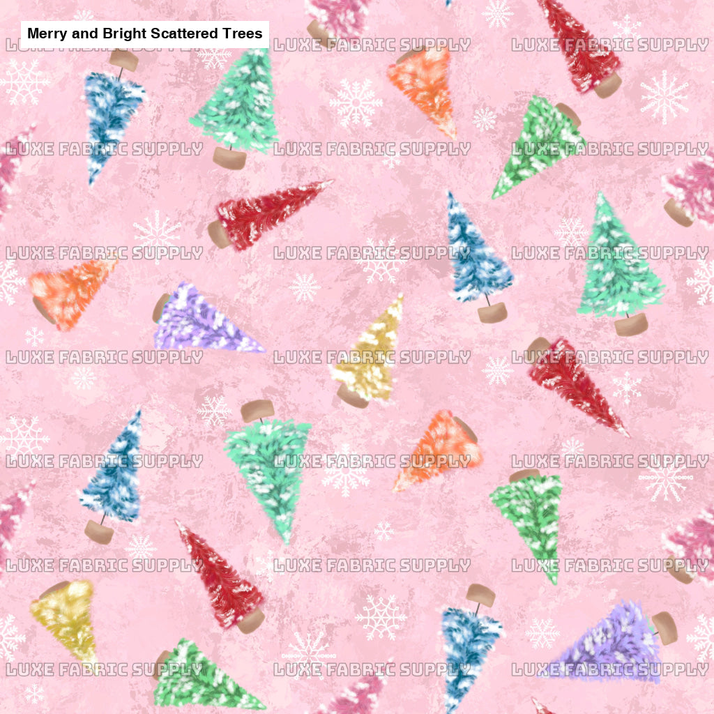 Merry And Bright Scattered Trees Light Pink Lfs Catalog