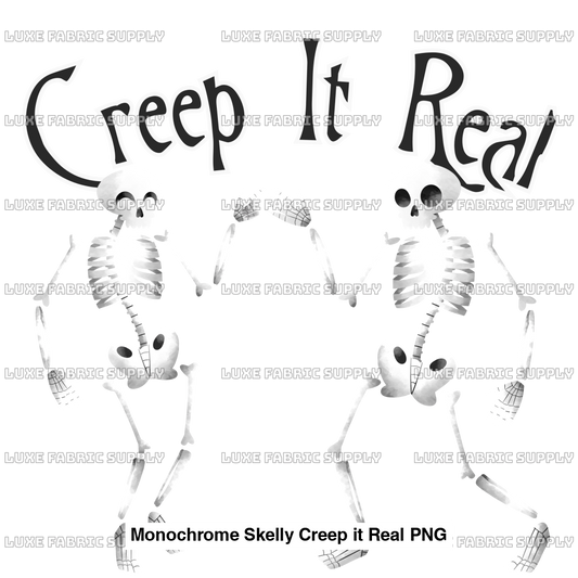 Monochrome Skelly Creep It Real Png Panel