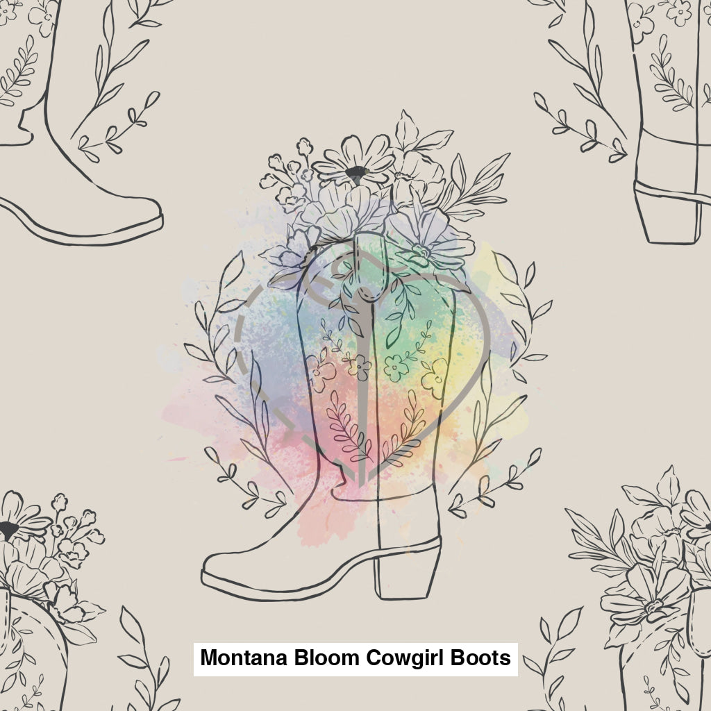 Montana Bloom Cowgirl Boots Drawing Lfs Catalog