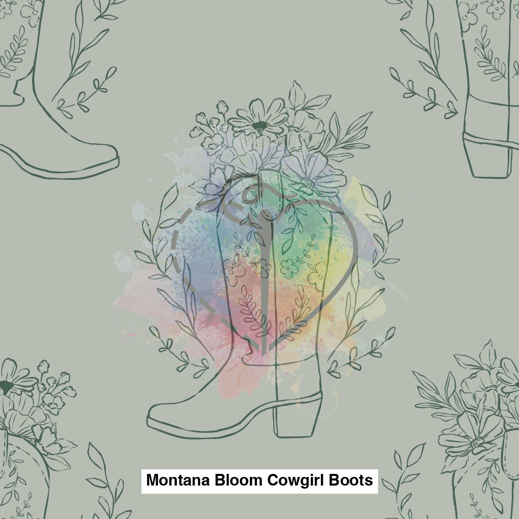 Montana Bloom Cowgirl Boots Drawing Mint Lfs Catalog