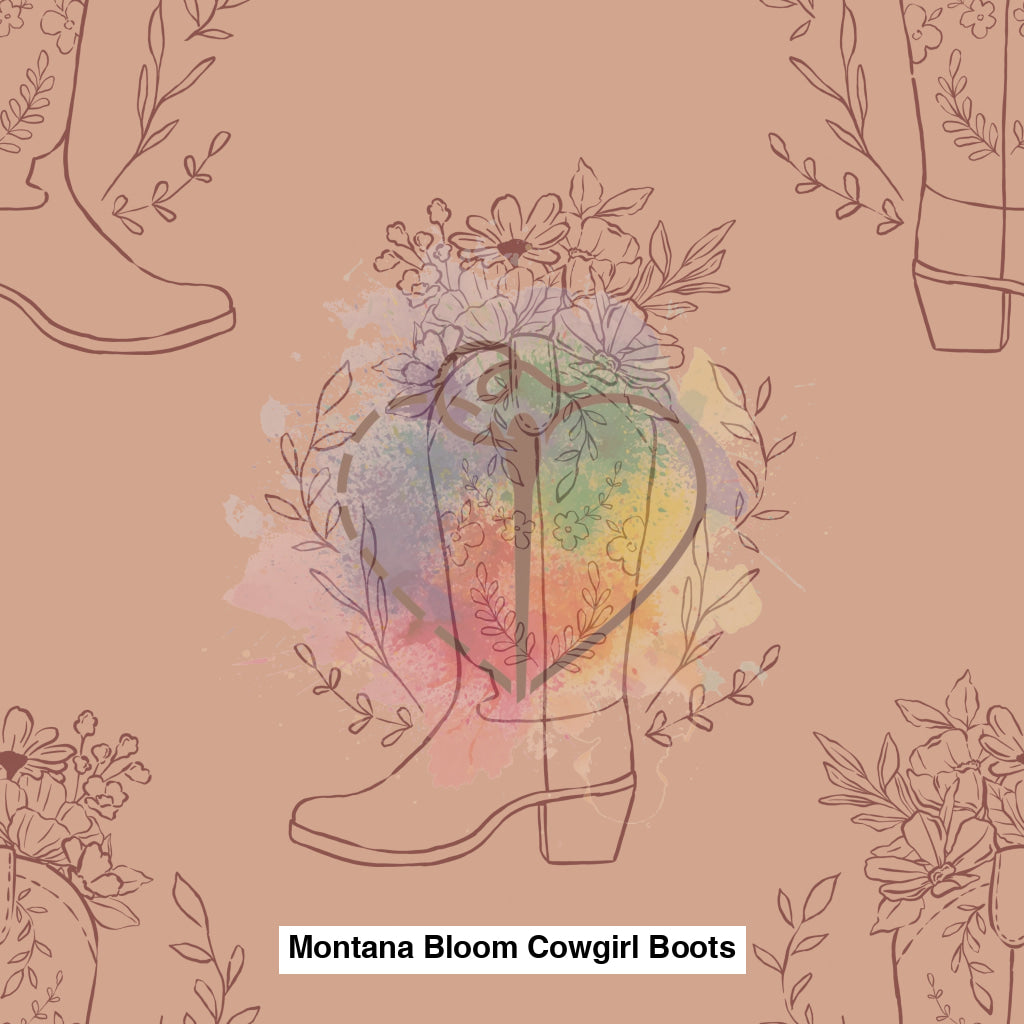 Montana Bloom Cowgirl Boots Drawing Pink Lfs Catalog