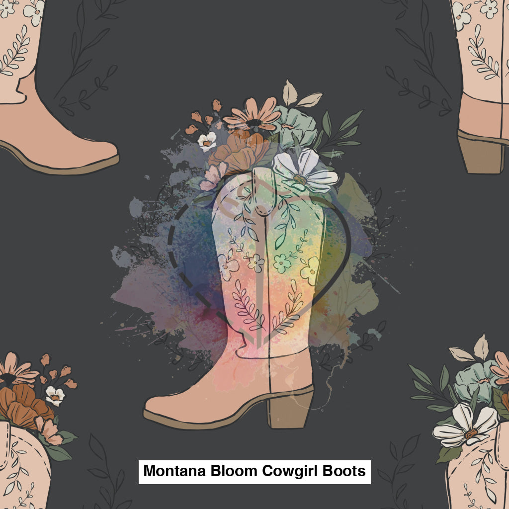 Montana Bloom Cowgirl Boots Floral Dark Gray Lfs Catalog