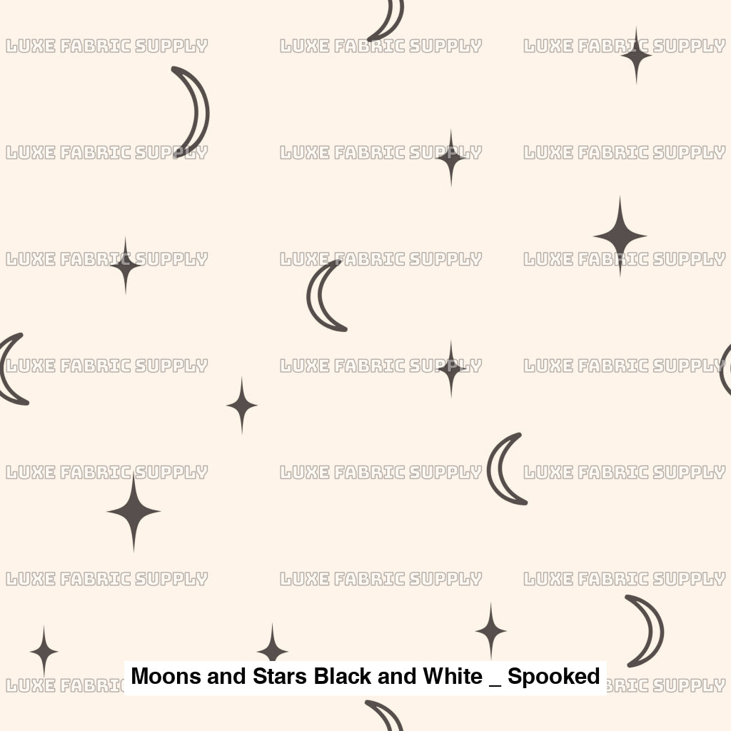 Moons And Stars Black White _ Spooked Fvs Catalog