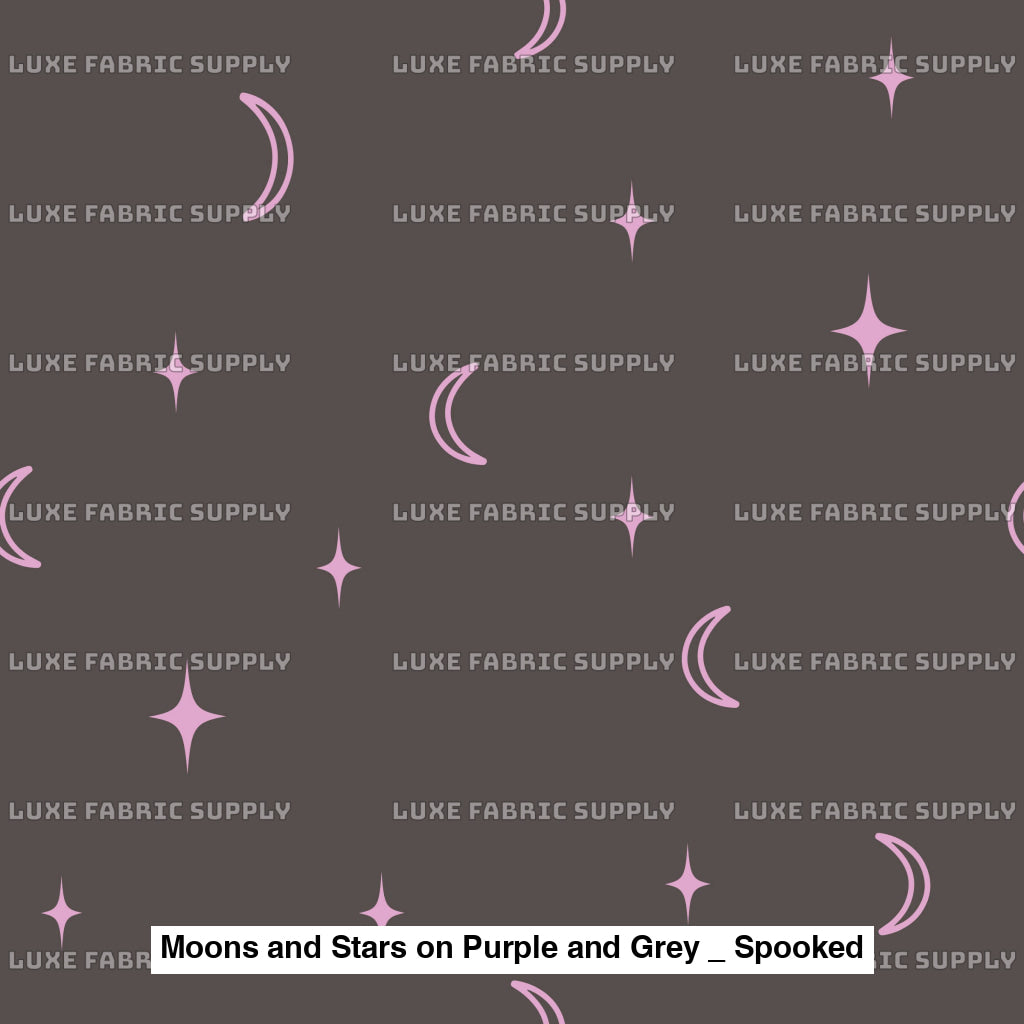 Moons And Stars On Purple Grey _ Spooked Fvs Catalog