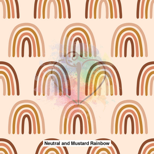 Neutral And Mustard Rainbow Fabric Fabrics