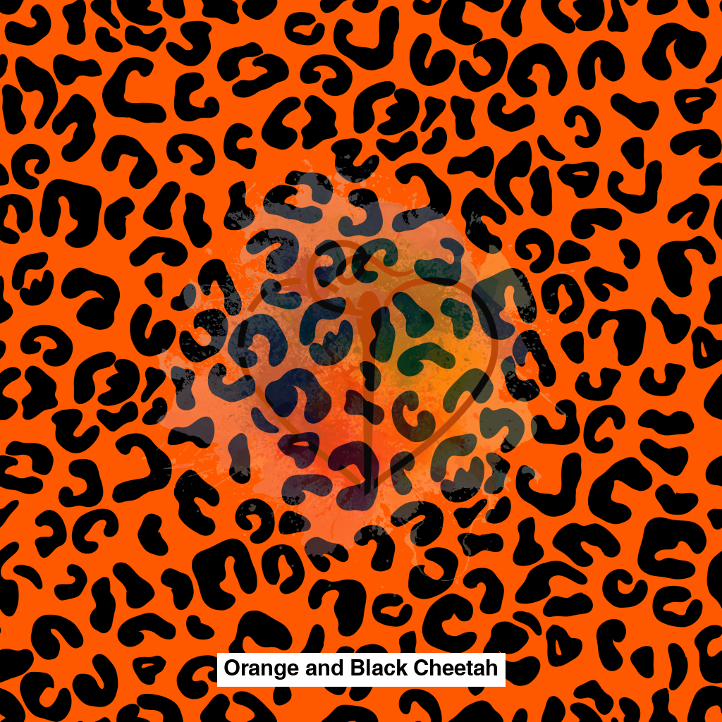 Orange And Black Cheetah Fabric Fabrics