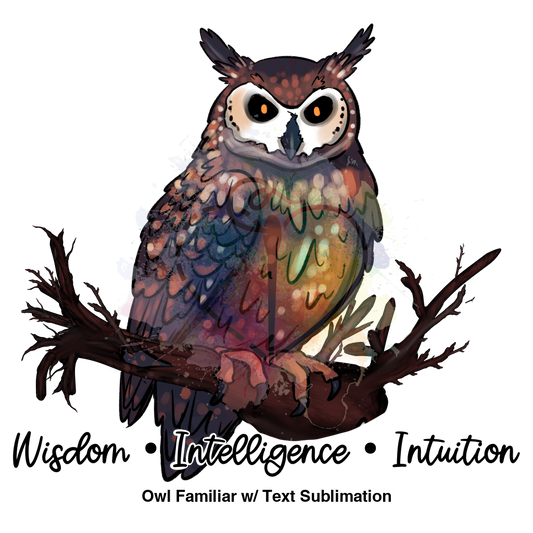 Owl Familiar W/ Text Sublimation