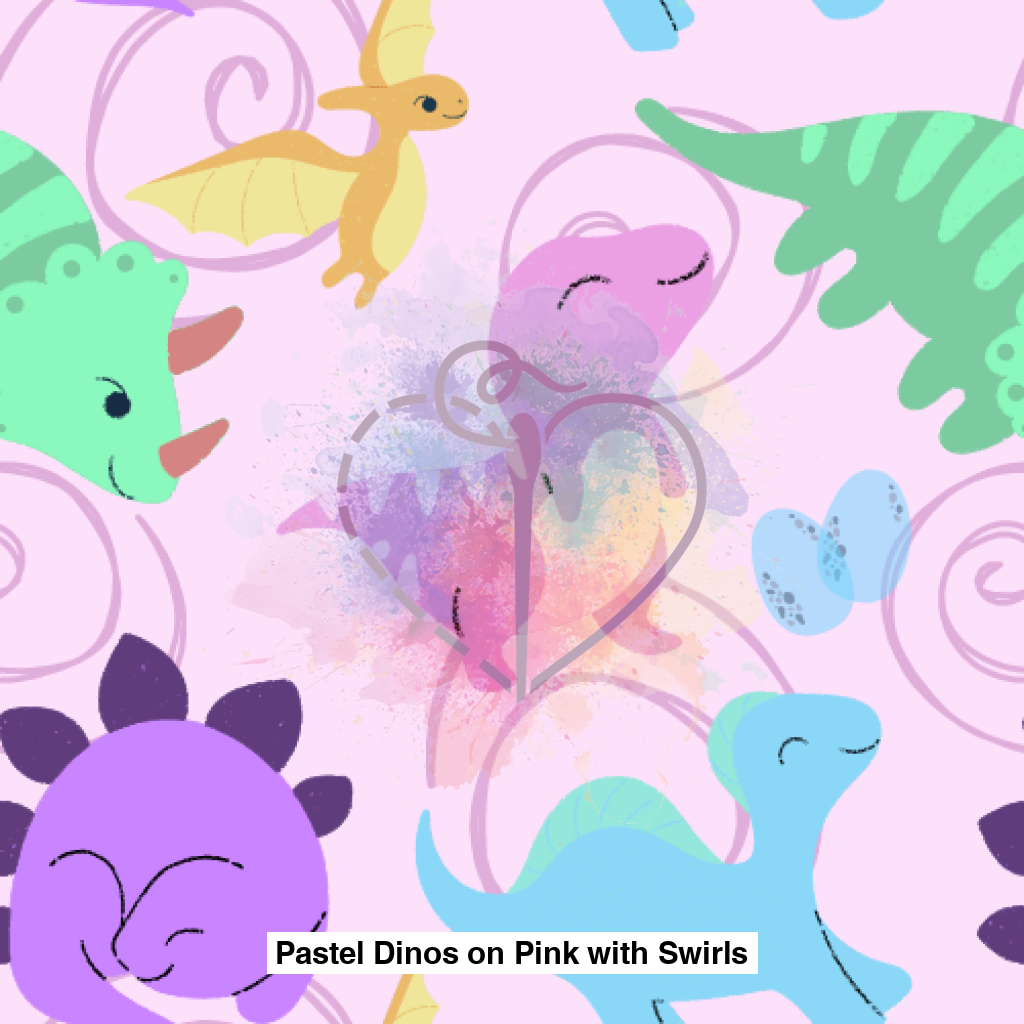 Pastel Dinos On Pink With Swirls Lfs Catalog