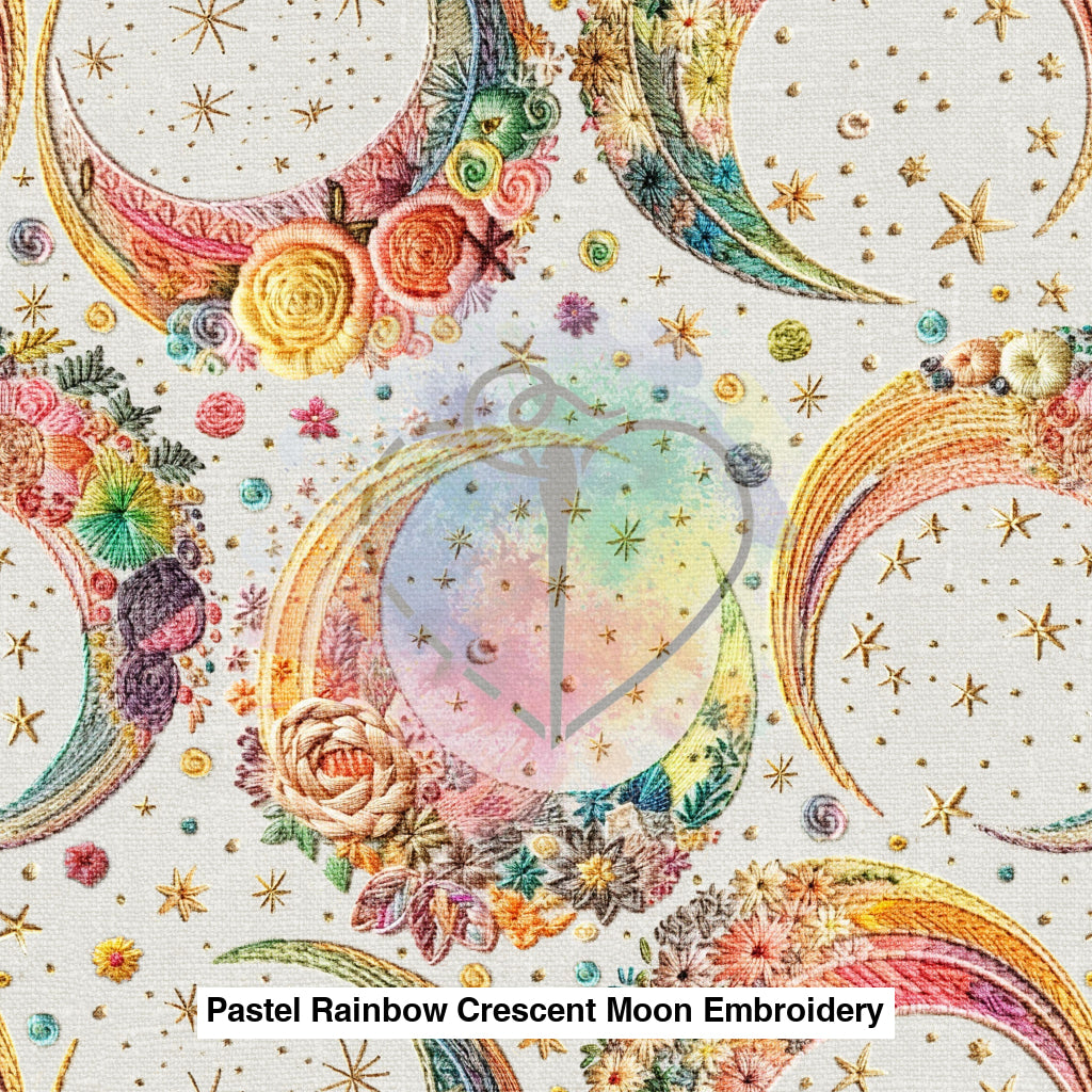 Pastel Rainbow Crescent Moon Embroidery Lfs Catalog