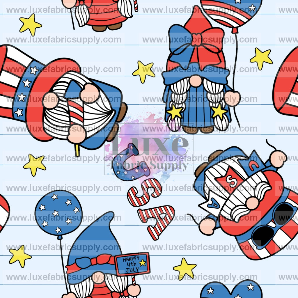 Patriotic Gnomes On Blue Catalog Dba