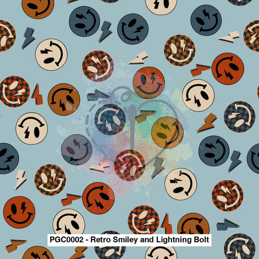 Pgc0002 - Retro Smiley And Lightning Bolt