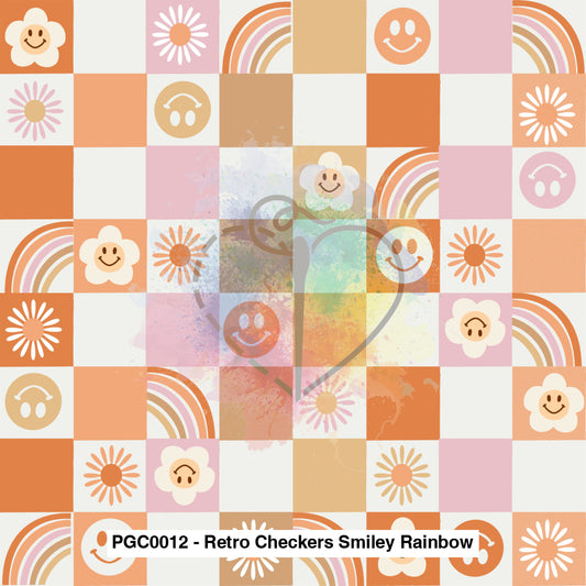 Pgc0012 - Retro Checkers Smiley Rainbow