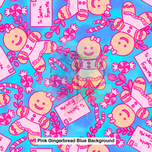 Pink Gingerbread Blue Background Lfs Catalog