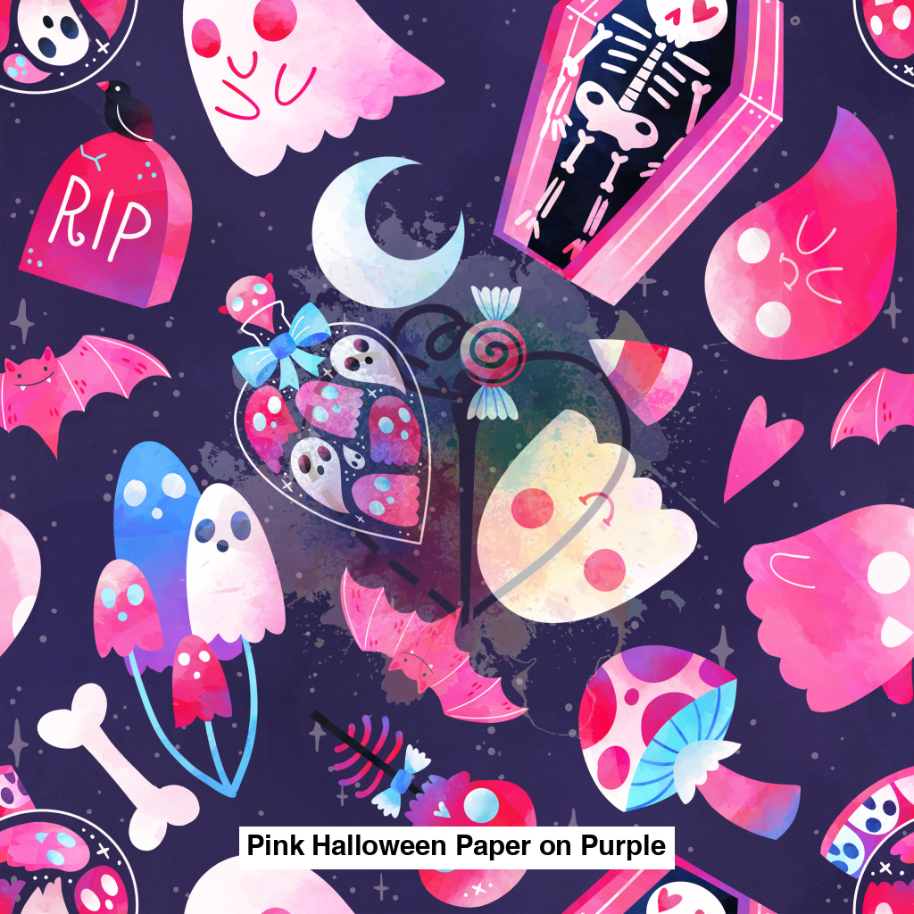 Pink Halloween Paper On Purple Lfs Catalog