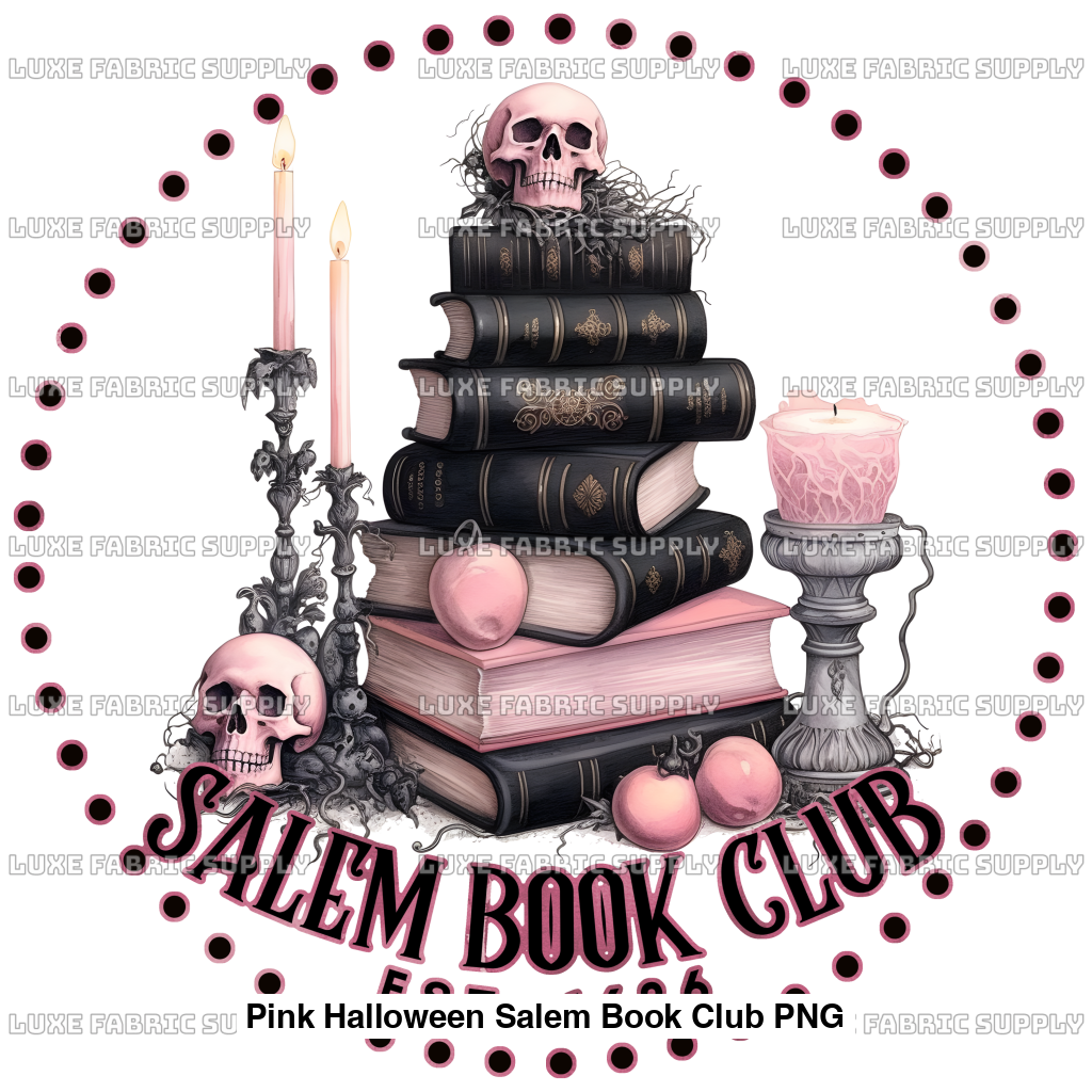 Pink Halloween Salem Book Club Png Panel