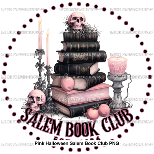 Pink Halloween Salem Book Club Png Panel