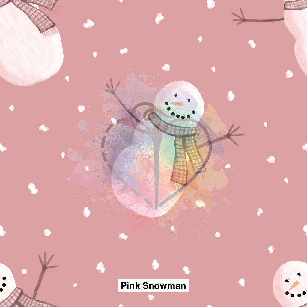 Pink Snowman Fabric Fabrics