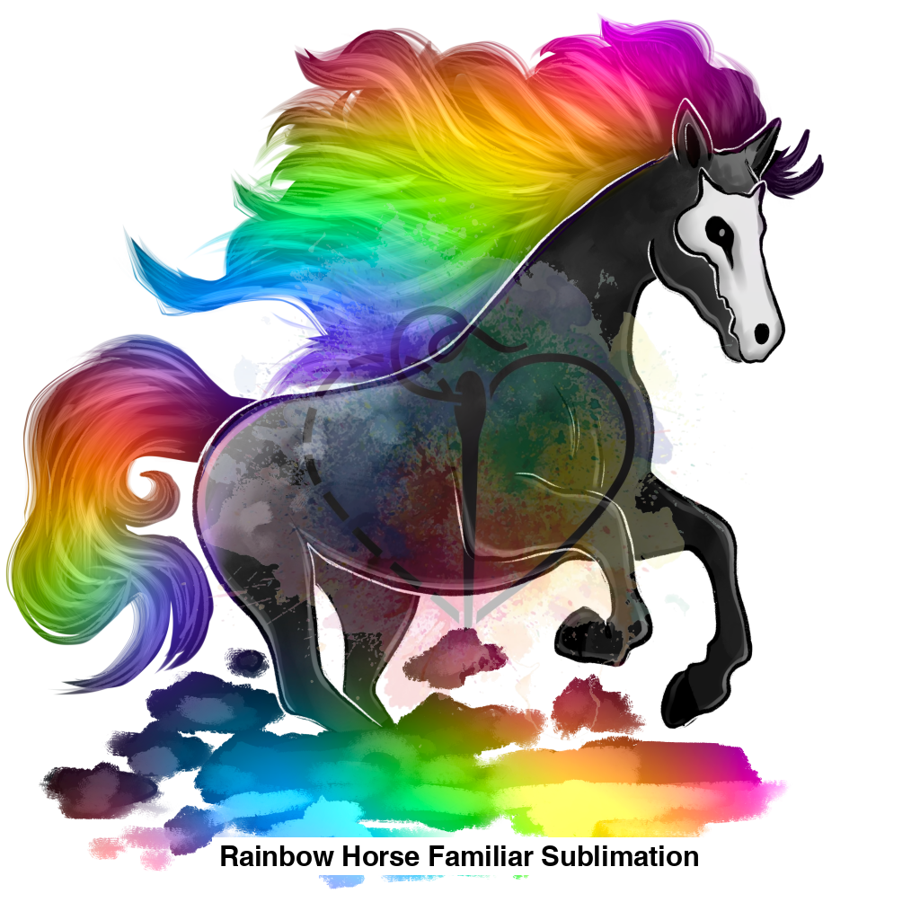 Rainbow Horse Familiar Sublimation