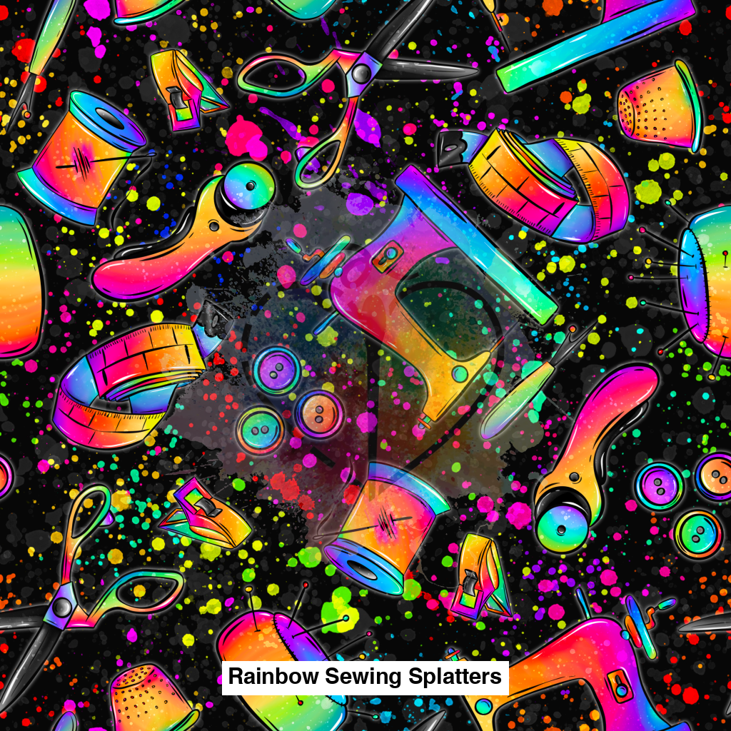 Rainbow Sewing Splatters Splatter Black Lfs Catalog