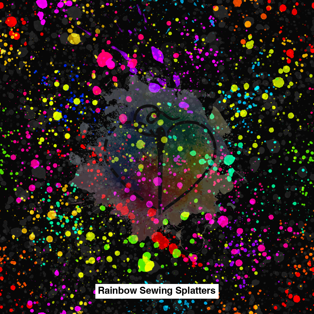 Rainbow Sewing Splatters Splatter Coord Black Lfs Catalog