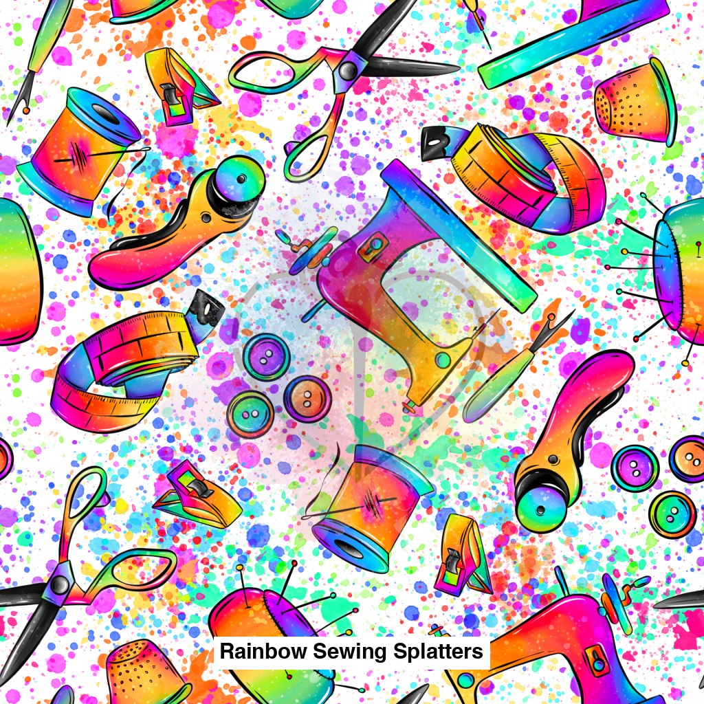 Rainbow Sewing Splatters Splatter White Lfs Catalog