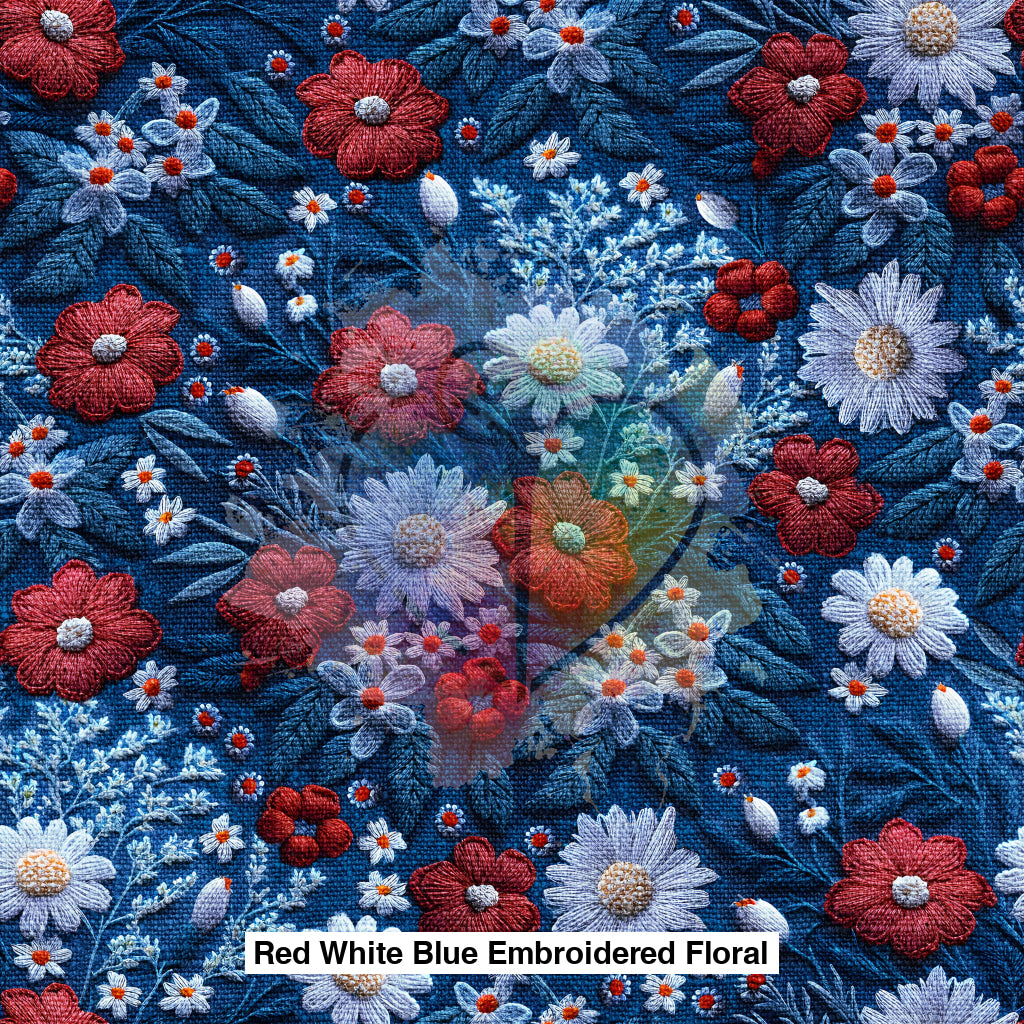 Red White Blue Embroidered Floral Lfs Catalog