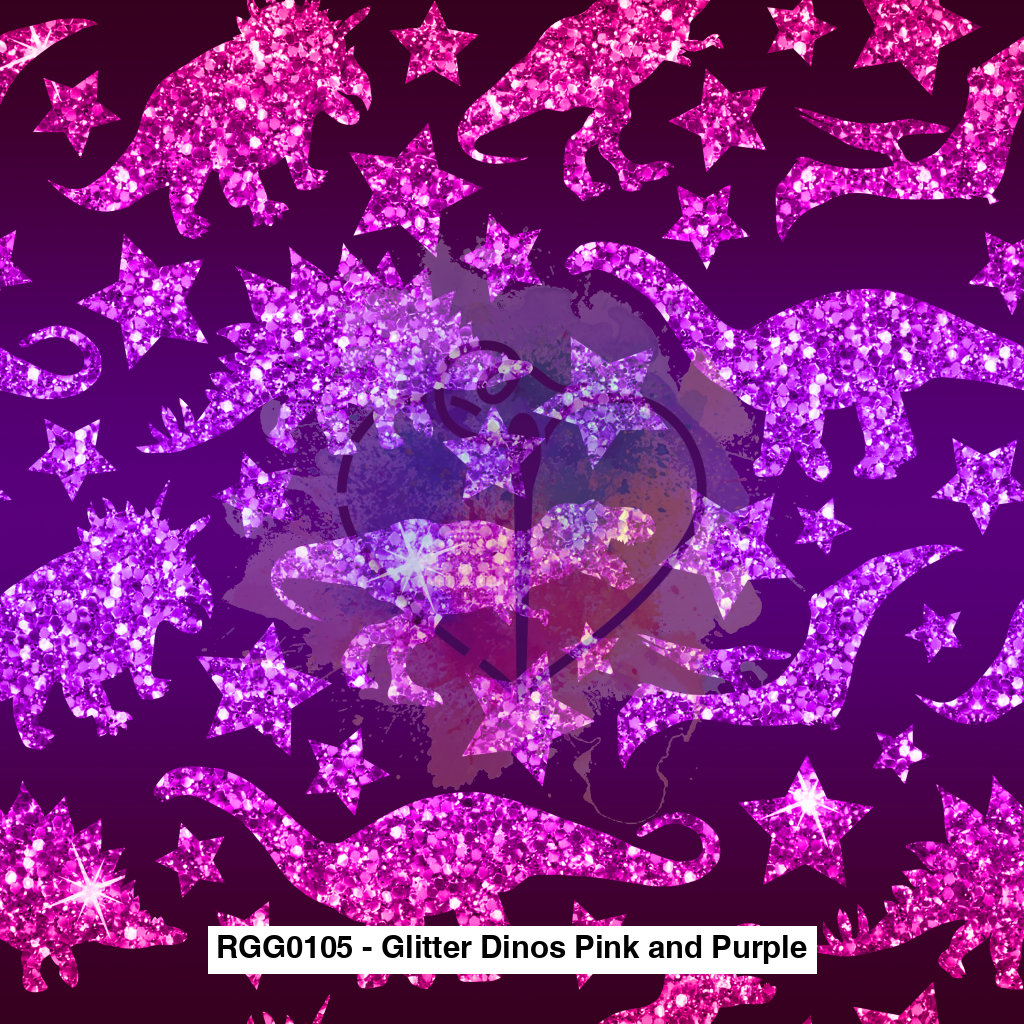 Rgg0105 - Glitter Dinos Pink And Purple