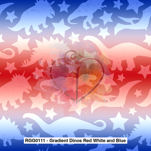 Rgg0111 - Gradient Dinos Red White And Blue