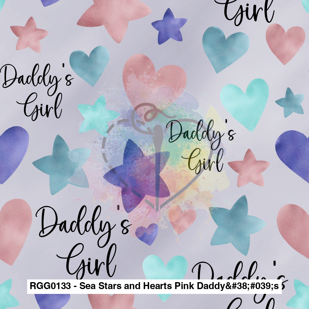 Rgg0133 - Sea Stars And Hearts Pink Daddys Girl