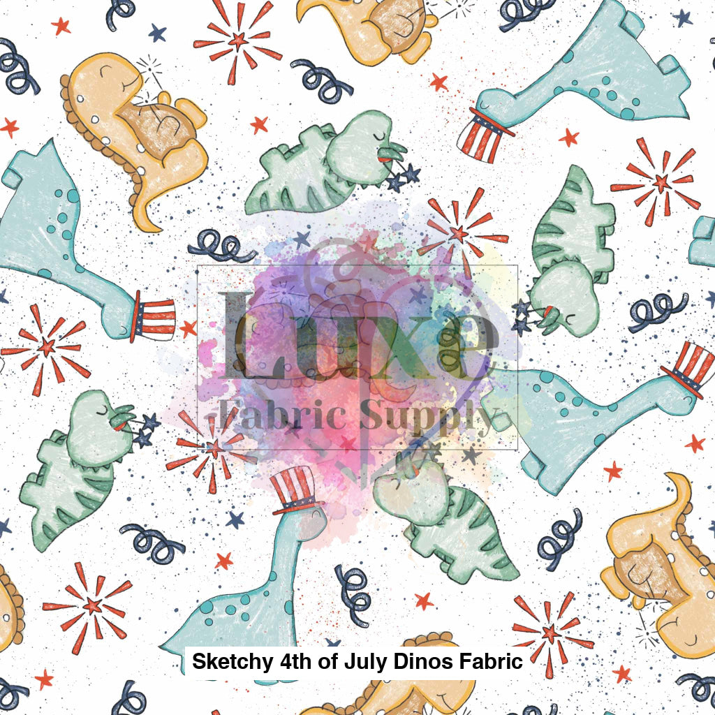 Sketchy 4Th Of July Dinos Fabric Lfs Catalog