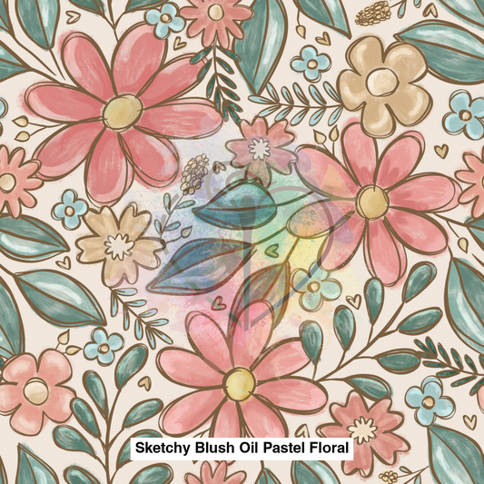 Sketchy Blush Oil Pastel Floral Lfs Catalog