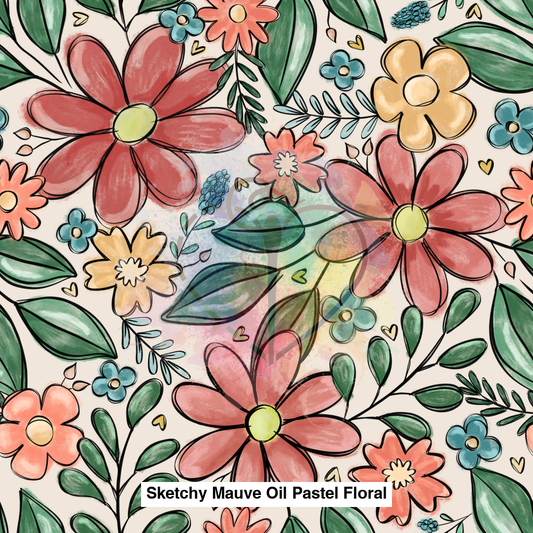 Sketchy Mauve Oil Pastel Floral Lfs Catalog