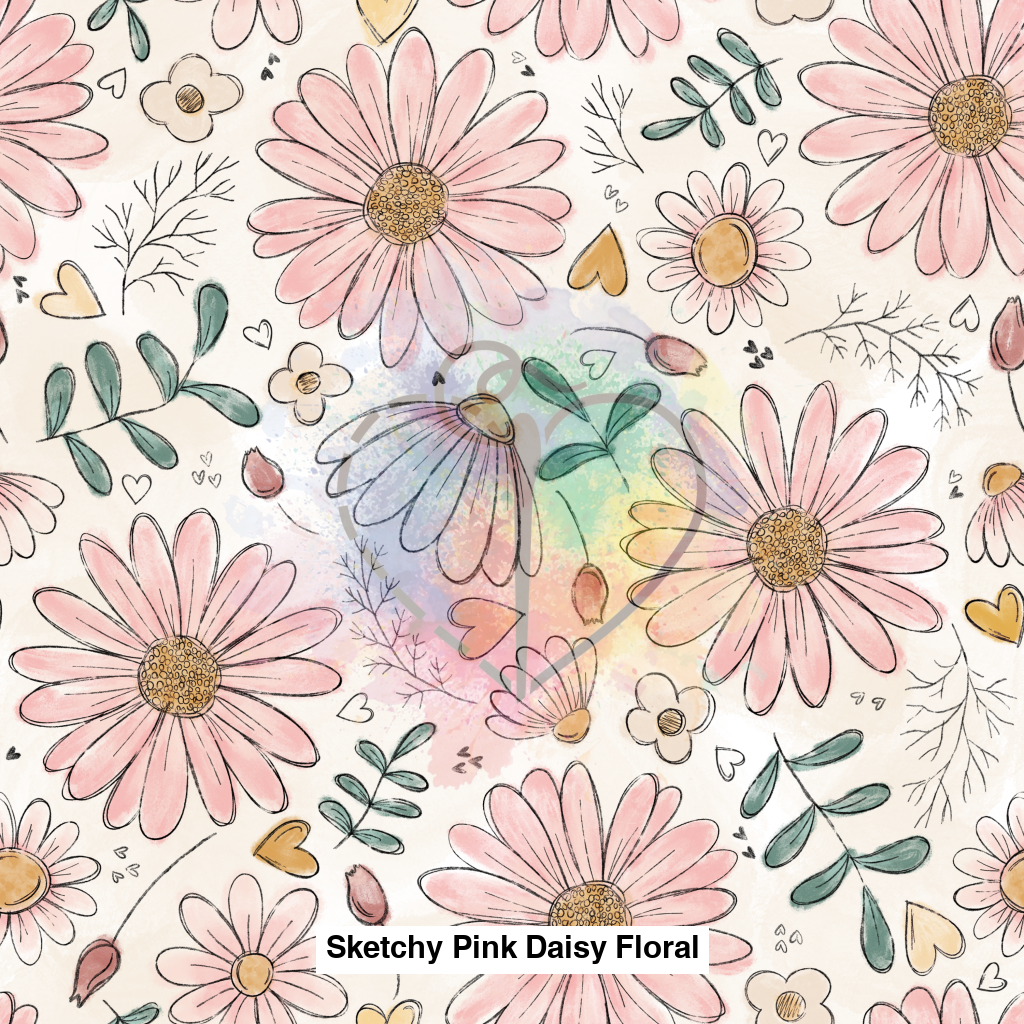 Sketchy Pink Daisy Floral Lfs Catalog