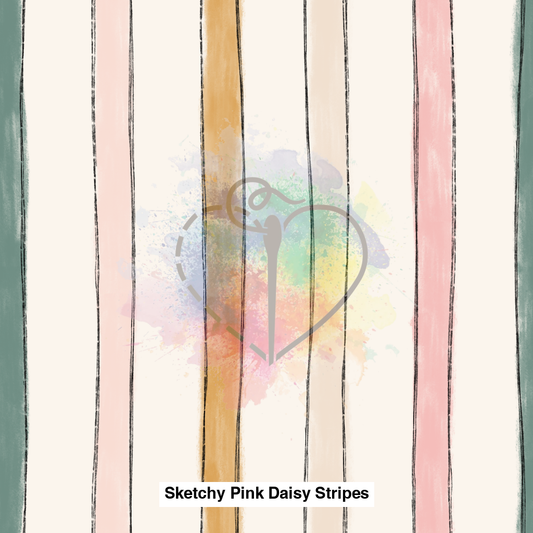 Sketchy Pink Daisy Stripes Lfs Catalog