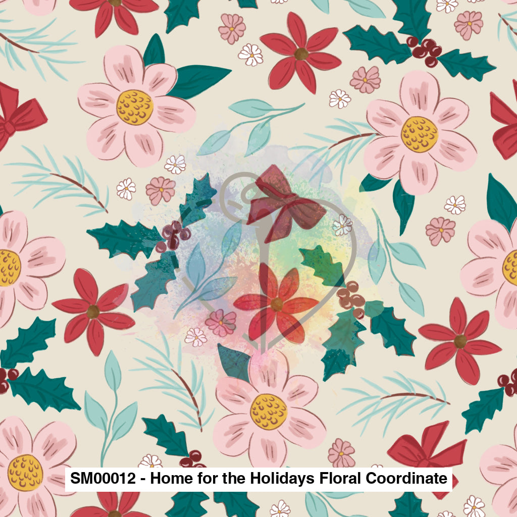 Sm00012 - Home For The Holidays Floral Coordinate Fabric Fabrics