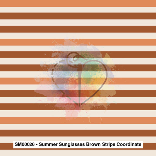 Sm00026 - Summer Sunglasses Brown Stripe Coordinate Fabric Fabrics