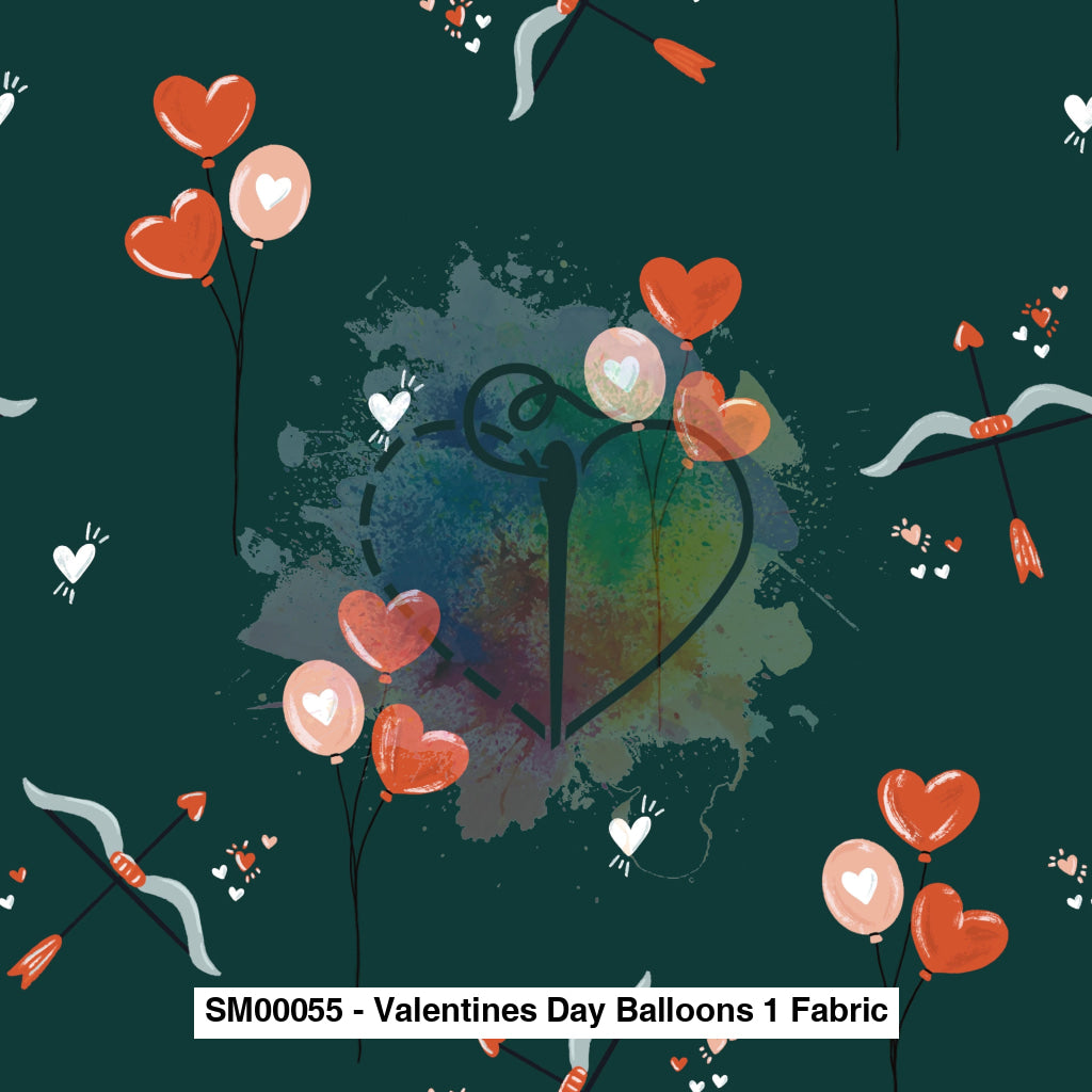 Sm00055 - Valentines Day Balloons 1 Fabric Fabrics