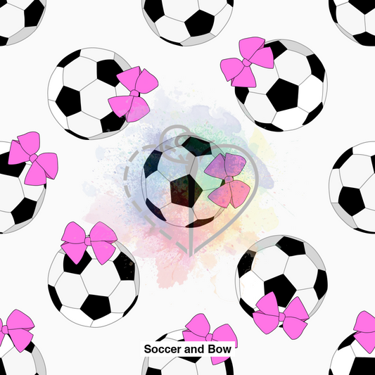 Soccer And Bow Fabric Fabrics