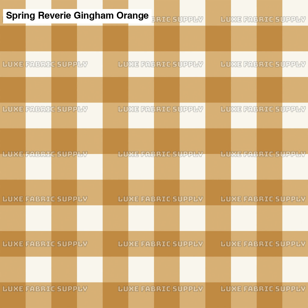 Spring Reverie Gingham Orange Fabric