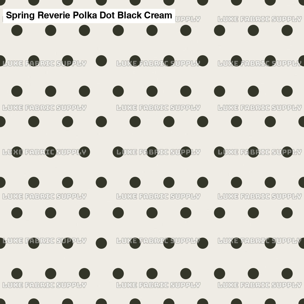 Spring Reverie Polka Dot Black Cream Fabric