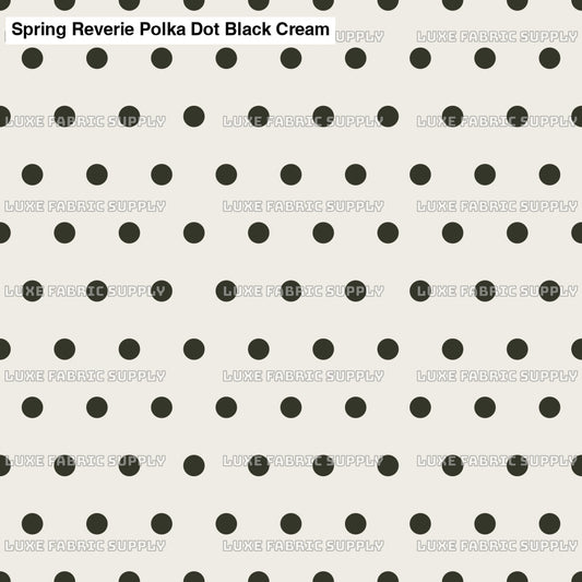 Spring Reverie Polka Dot Black Cream Fabric