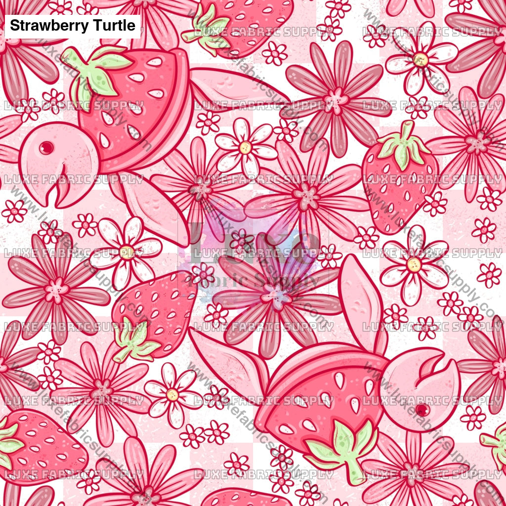 Strawberry Turtle Faux Leather