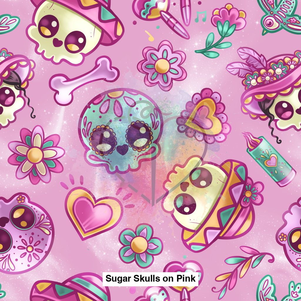 Sugar Skulls On Pink Lfs Catalog