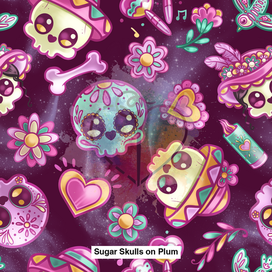 Sugar Skulls On Plum Lfs Catalog