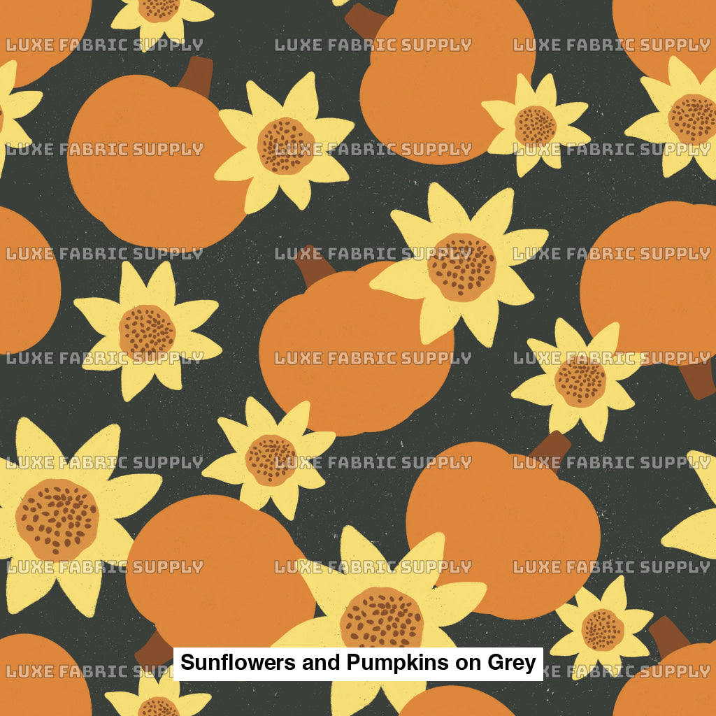 Sunflowers And Pumpkins On Grey Fvs Catalog