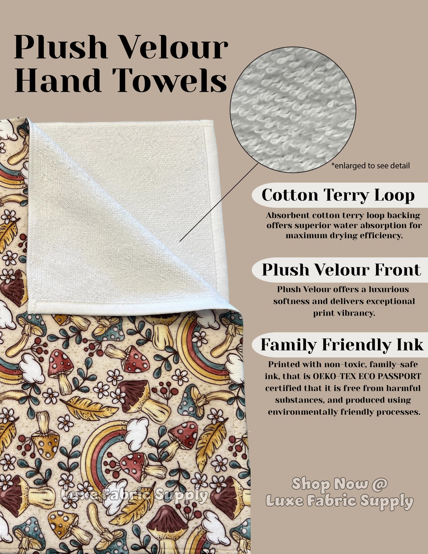 Velour Hand Towel 15x25 (Set of 4)