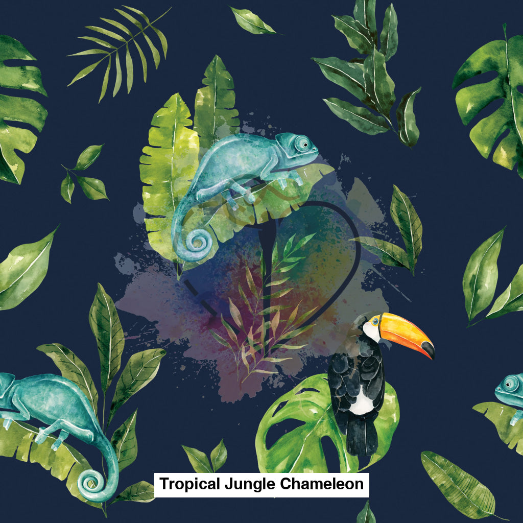 Tropical Jungle Chameleon Foliage Navy Blue Lfs Catalog